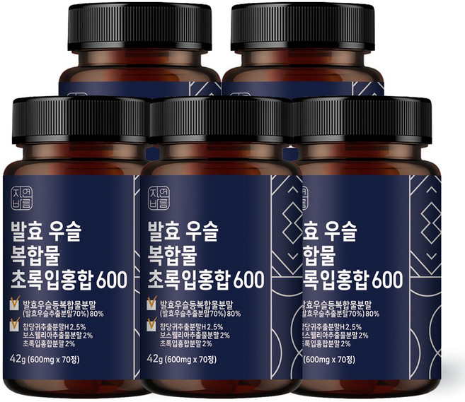 자연바름 우슬 복합물 쇠무릎 우슬정 우슬환 뉴질랜드 초록입홍합 두충 보스웰리아 콘드로이친, 70정, 5개