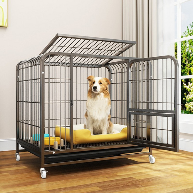 반려동물 케이지 강아지 철장 사각철장, 1개, 블랙