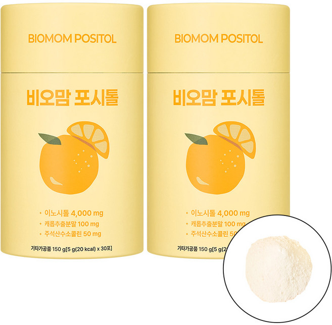 비오맘 포시톨 미오이노시톨 4000mg 엽산 콜린 비타민 30포 2박스, 150g