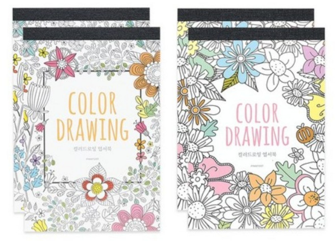 핑크풋 컬러 드로잉 엽서북 3000 2종 세트, 랜덤발송, 2세트