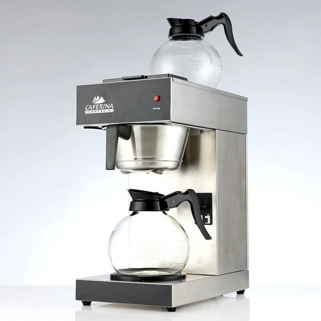 CAFERINA 커피머신 배치브루 브루어 필터 냄비 드립머신, RUG2001 더블 포트 포함