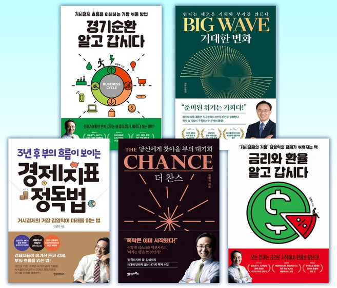 (김영익 세트) 경기순환 알고 갑시다 + BIG WAVE 거대한 변화 + 경제지표 정독법 + 더 찬스 The Chance + 금리와 환율 알고 갑시다 (전5권)