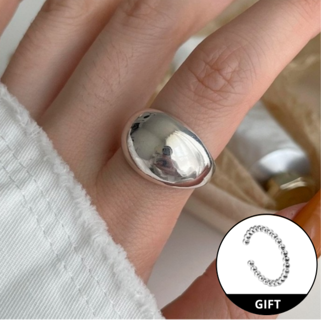 헤이주 실버925) 오버사이즈 볼드 링 반지