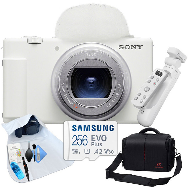 [포토리뷰이벤트] 소니 ZV-1M2 +브이로그 8종 패키지 (256GB 메모리/ OLED 무선 슈팅그립/가방), 화이트