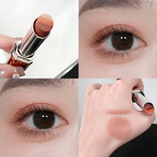 아이쉐도우스틱 그라데이션 아이섀도우 스틱섀도우 섬세한 그라데이션 글리터 하이라이터 아이쉐도우 스틱아이섀도우 아이섀도우 스틱 하이라이터 워터프루프 스틱섀도우, 1개, 03# 코랄오렌지