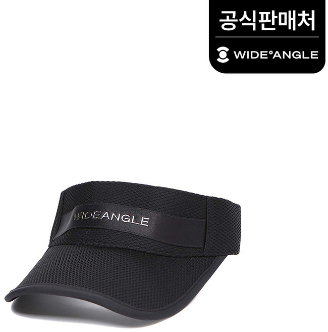 와이드앵글 공식 남성 CO 스트레치 밴드 썬캡 골프 썬캡 골프 모자 WMM23C11Z1 (정상가:63 000), Black, 1개