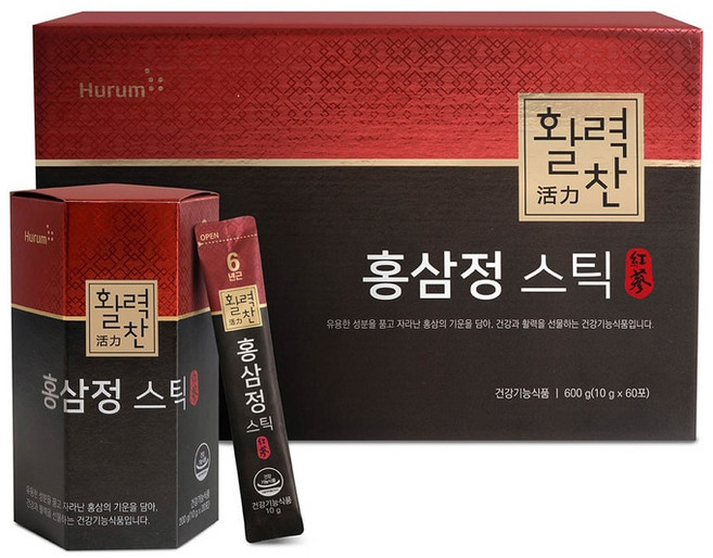 휴럼 활력찬 홍삼정 스틱 10g x 60포 / 선물세트, 60개