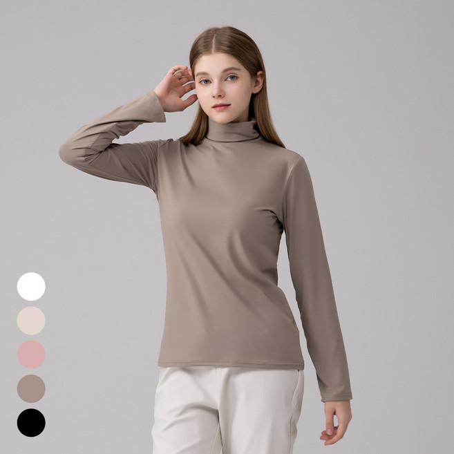 에버라스트 여성 목폴라 터틀넥 폴라티