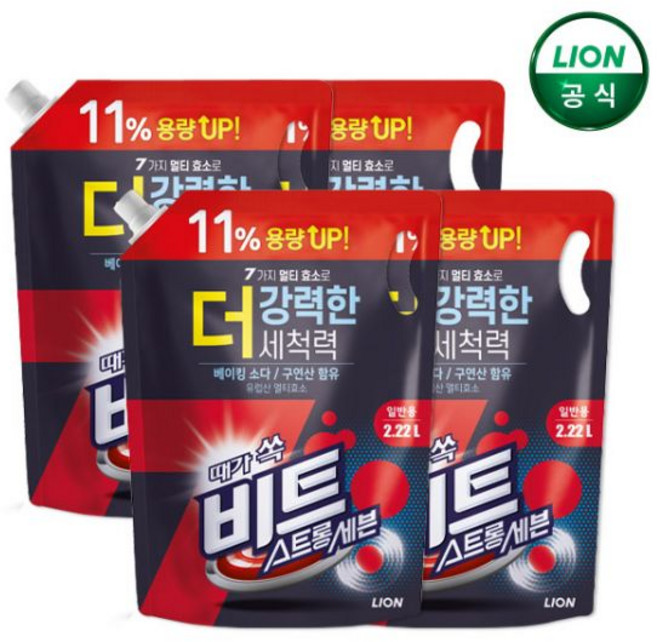 비트 스트롱세븐 액체세제 2.22L 리필x 4개