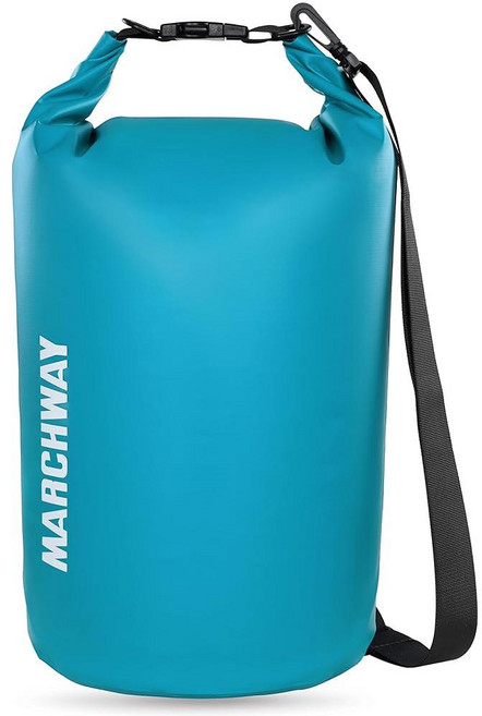 MARCHWAY 물에 뜨는 방수 드라이백 5L/10L/20L/30L/40L 카약/레프팅/서핑/수영/캠핑/하이킹/해변/스키/스노우보드/산악 틸 5L, 청록색