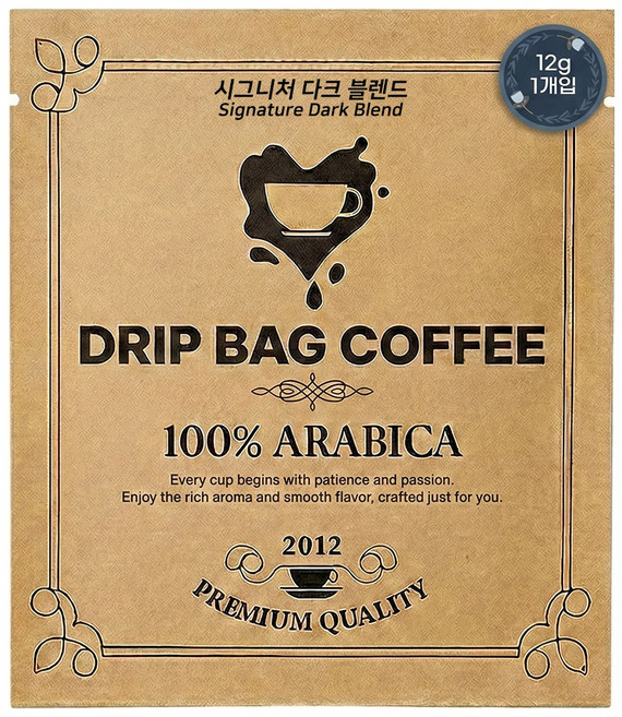 (갓볶은 드립백 원두커피) 시그니처 다크 블렌드, 12g, 1개, 1개입