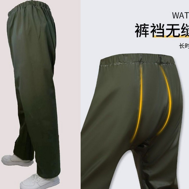 耐磨防暴雨防水雨褲 戶外騎行全天候防護, 高品質雨褲-針織軍綠色a,XXL165-170碼