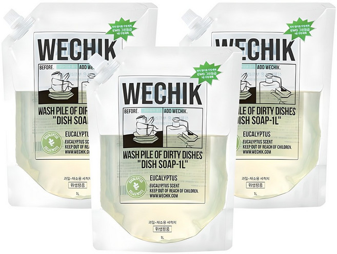 멀티플 주방세제 리필 3개 1L
