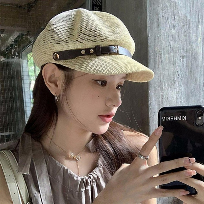메쉬 통기성 뉴스보이캡빵모자 자외선차단 데일리 여성팔각모