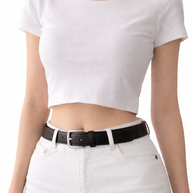 필로그레이 슬림 여성 청바지 소가죽 벨트