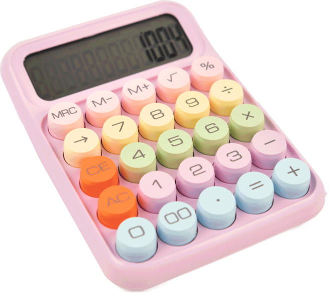 프라홈 레트로 기계식 소형 전자 계산기 키보드 키캡 청축, 파스텔 세로형 퍼플