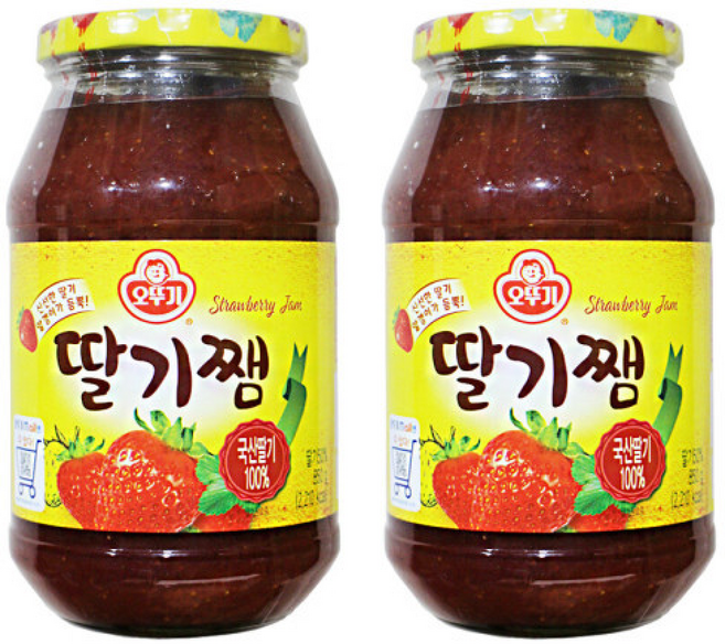 오뚜기 딸기쨈 딸기잼 토스트 식빵, 2개, 850g