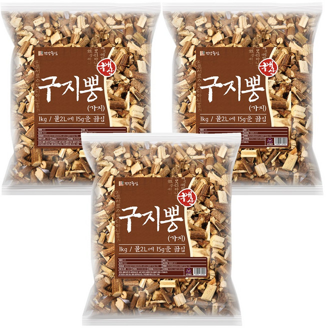 건강중심 국산 구지뽕 나무 가지 꾸지뽕, 3개, 1kg