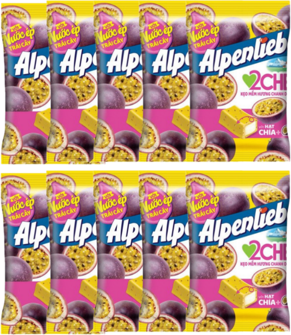 알펜리베 대용량 젤리 패션후르츠 치아씨드 소프트캔디 220.5g 3개 한세트, 84g, 10개