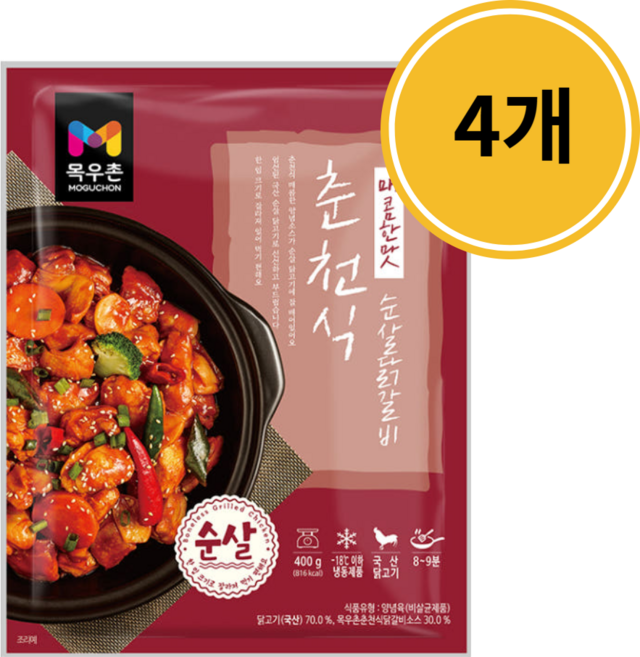 목우촌 춘천식 순살닭갈비, 4개, 400g