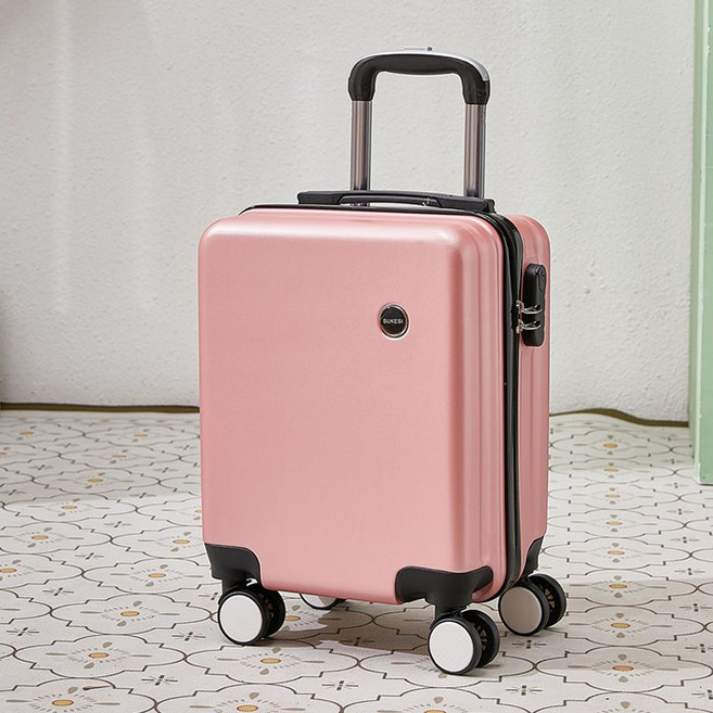 卡通拉桿行李箱 密碼皮箱, 1個, 玫金16寸【兩節拉桿高配內襯】