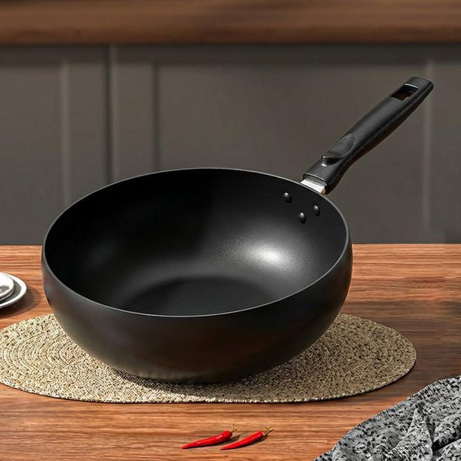 (고품질) 순철 논스틱 프라이팬 고순도 철 인덕션 후라이팬, 1개, 24cm