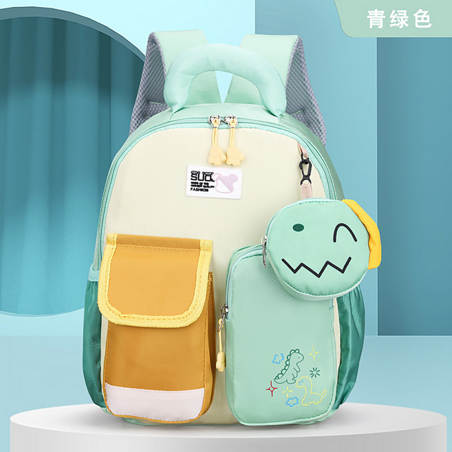 SUA 可愛恐龍造型兒童背包 輕巧多隔層幼兒園書包