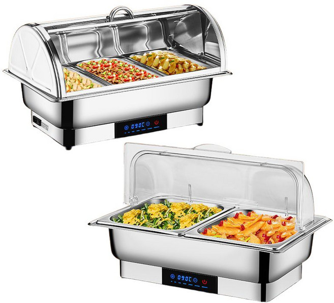 업소용 중탕기 전기 식당 사각 반찬통 뷔페 워머기 음식 움식 스텐, 스틸 뚜껑 단일 구획 9 리터, 1개