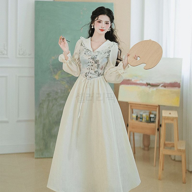 개화기 의상 중세시대 아일렛 졸업사진 컨셉 레이스 공주