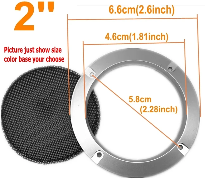 프리미엄 블랙 메쉬 스피커 그릴 가정용 오디오에 적합한 견고한 금속 인클로저 2 인치 ~ 10 쉬운 설치, 04 Sliver, 04 2Inches