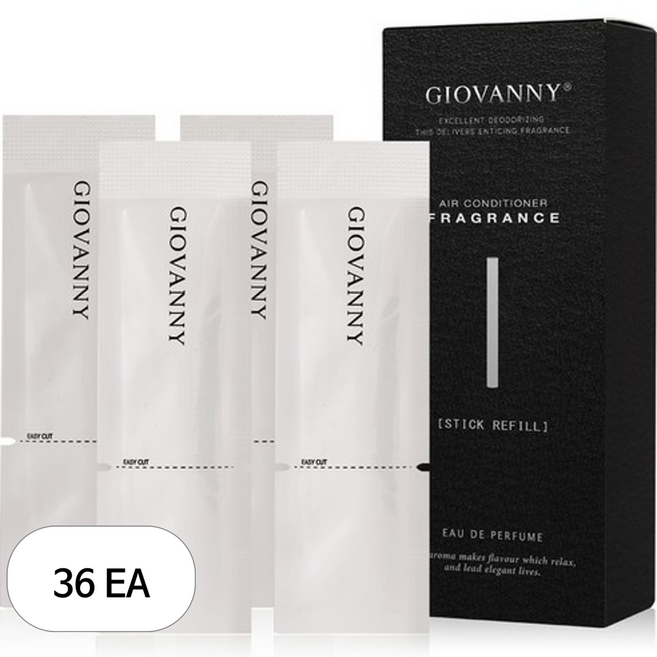 GIOVANNY 차량용 하프스틱 디퓨저 리필, 미스티 아쿠아, 36개
