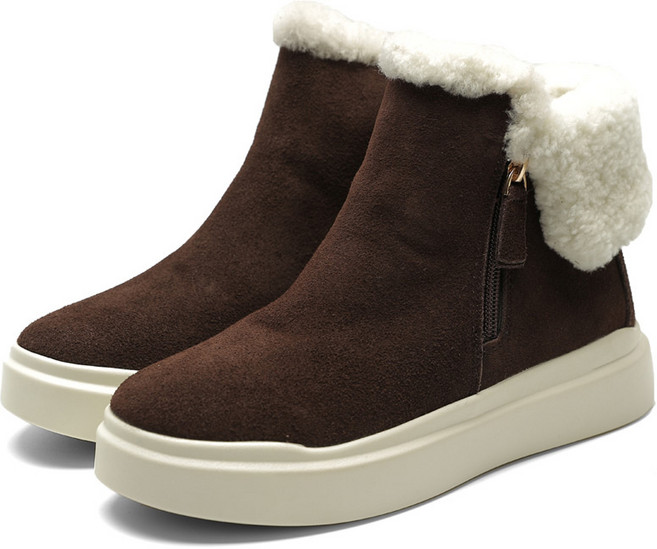 페이퍼플레인 여성 신발 천연소가죽 천연양털 털안감 앵클부츠 보드리