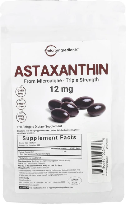 Micro Ingredients 아스타잔틴 12mg 소프트젤 120정, MicroIngredients아스타잔틴12mg소프트젤1, 1개 - 쿠팡