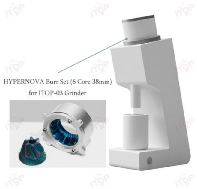 그라인더 연마기 ITOP 03 전기 커피 6 코어 38mm 버 가정용 콩 밀러 VS3 에스프레소 필터용, 없음, 48) White  220240V 5060HzAU