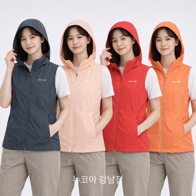 네파 네파 여름 멜란지 경량 방풍 베스트 (후드 탈부착 메쉬 통풍 조끼) 7K41401