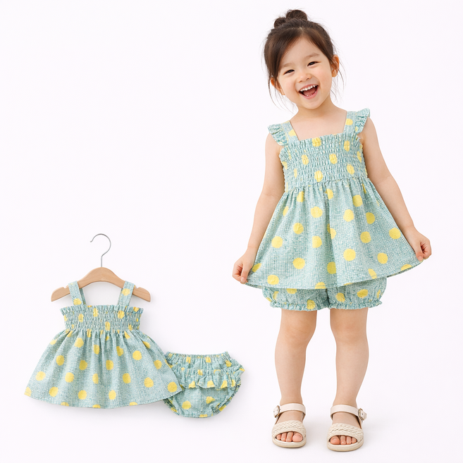 여름옷 여아 여름 상하 코튼 세트 린넨 데일리룩 프릴 냉감