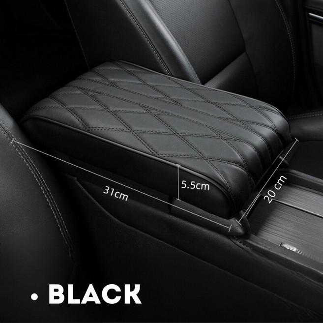 탈리샵 자동차 콘솔쿠션 팔걸이쿠션 차 팔쿠션, 1개, 블랙