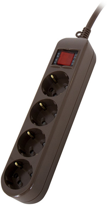 정비공 국산 멀티탭 4구 5m 과부하 차단 안전 접지 통합 스위치 브라운 멀티 콘센트, 1개