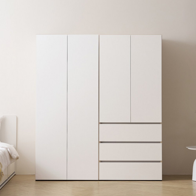 퍼니하우스 하프 드레스룸 터치 1600 옷장세트 서랍 옷장 키큰장, 화이트