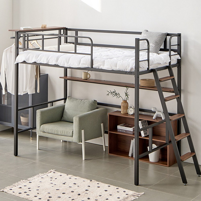 퍼니엘 더 북카페 벙커침대 책상 이층 슈퍼싱글 작은 멀티싱글 2층 성인 학생 여아 어린이, 더 북카페 벙커(블랙)침대