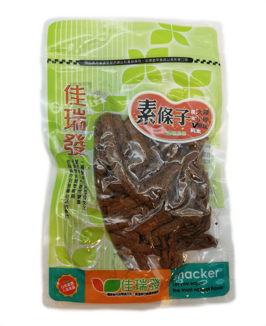 佳瑞發 素條子 原味 純素 台灣製造 Q彈有嚼勁 獨立包裝 健康零食, 140g, 1個