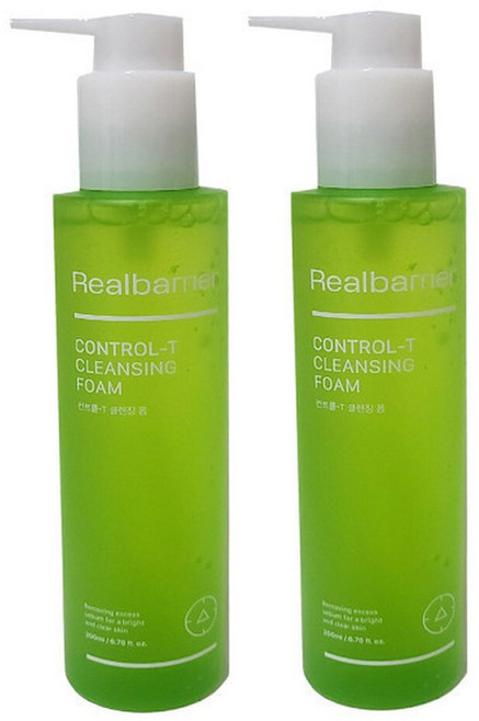 리얼베리어 컨트롤T 클렌징 폼 200ml +200ml / (400ML) 대용량, 1세트