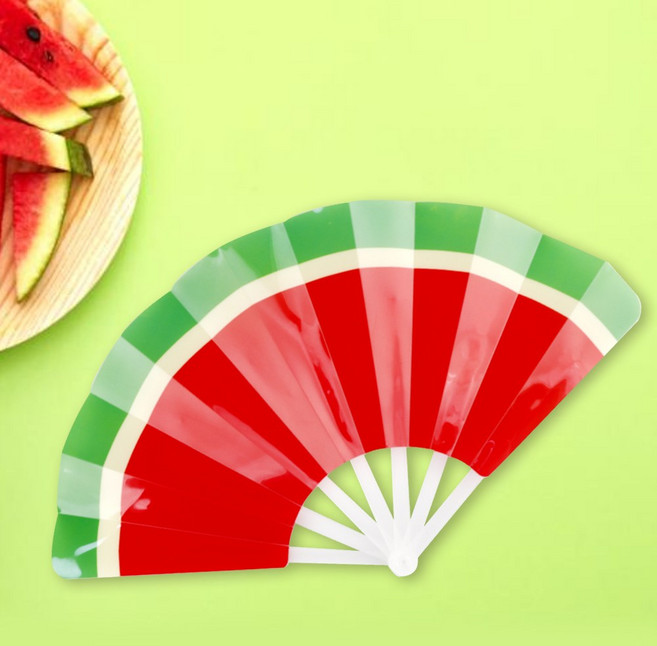 메이크문구 PVC 접이부채 수박