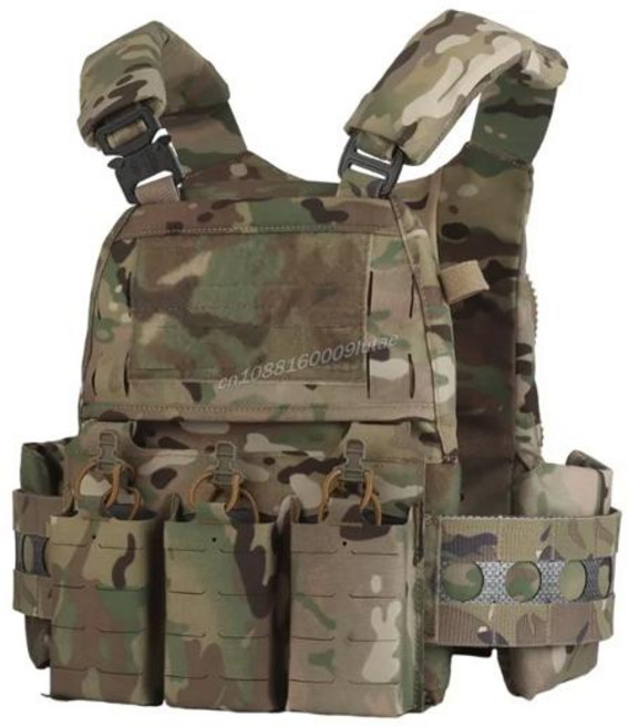 밀리터리 전술 조끼 서바이벌 FCPC V5 페로 전투 군용 캐리어 모듈러 방탄복 MOLLE 에어소프트 훈련 트리플 파우치, 1개