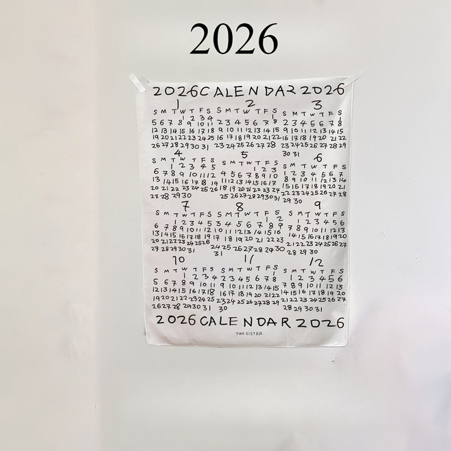 2026 빈티지 감성 한눈에 보는 연간 벽걸이 캘린더 패브릭 달력, 1개, 30*40cm