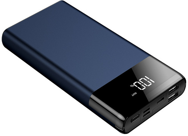 보조 배터리 합금 66W 초고속 충전 30000mAh 대용량 초슬림 초경량 멀티단자 보조배터리, 메탈릭 블루