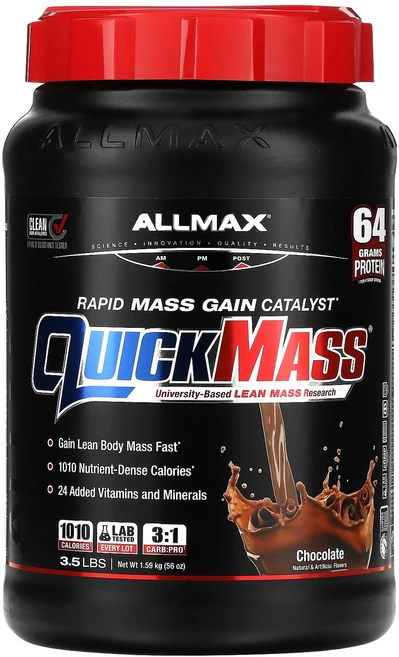올맥스 ALLMAX QuickMass® Rapid Mass Gain Catalyst Chocolate 3.5 lbs 1.59 kg, 올맥스 ALLMAX, QuickMass®, Rapid - 쿠팡
