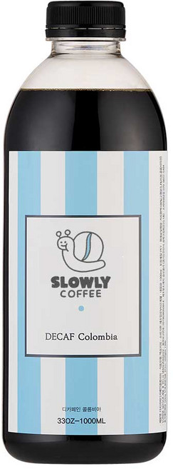 슬로울리 디카페인 더치커피 콜드브루 원액, 디카페인 콜롬비아 1L(페트병), 1L, 1개, 1개입