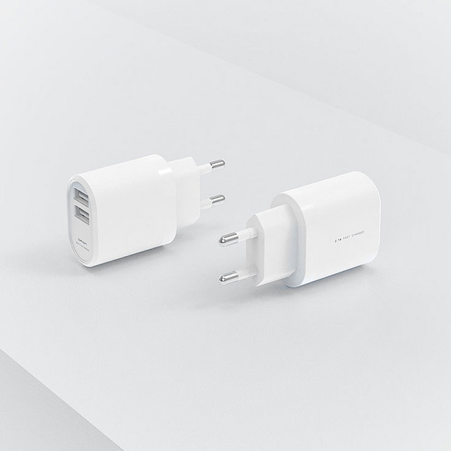 드리온 USB 2포트 분리형 가정용 충전기 동시충전 2.1A (케이블 미포함), 1개, 단품
