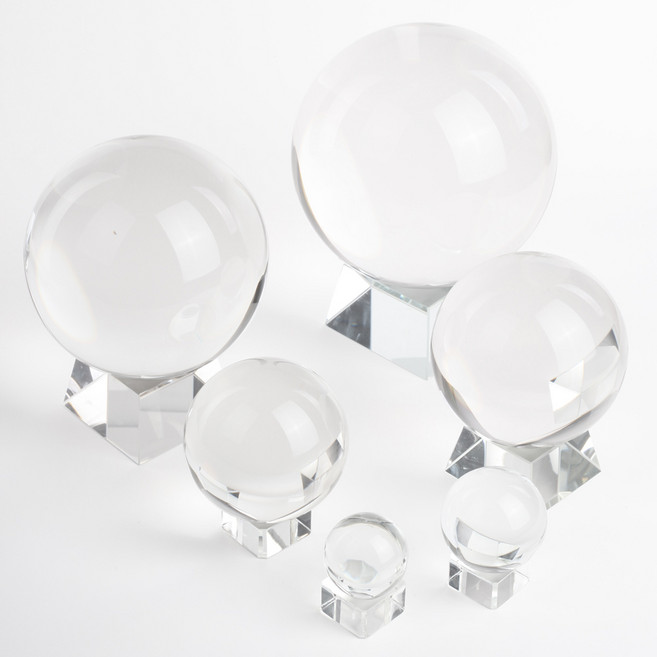 정수생활건강 크리스탈 유리구슬 받침대 셋트 2P 수정구 K9 고순도유리공